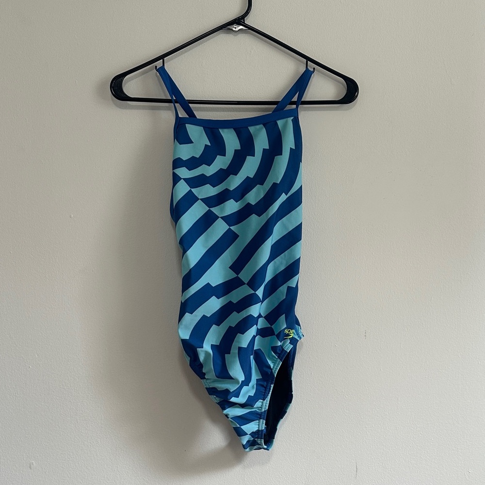 Speedo Women's Blue Vortex Maze Training Swim Suit